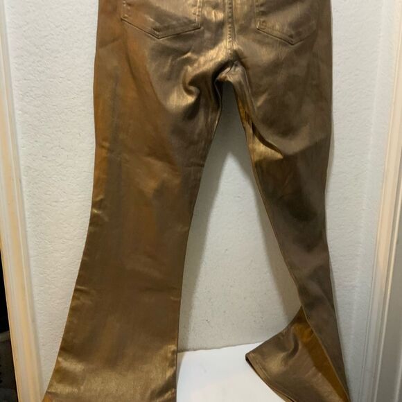 Veronica Beard Beverly metallic High-Rise Wide Leg Jeans - Picture 5 of 6